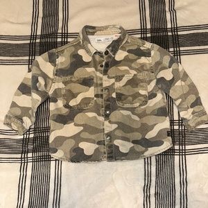 ZARA toddler camo print jean jacket